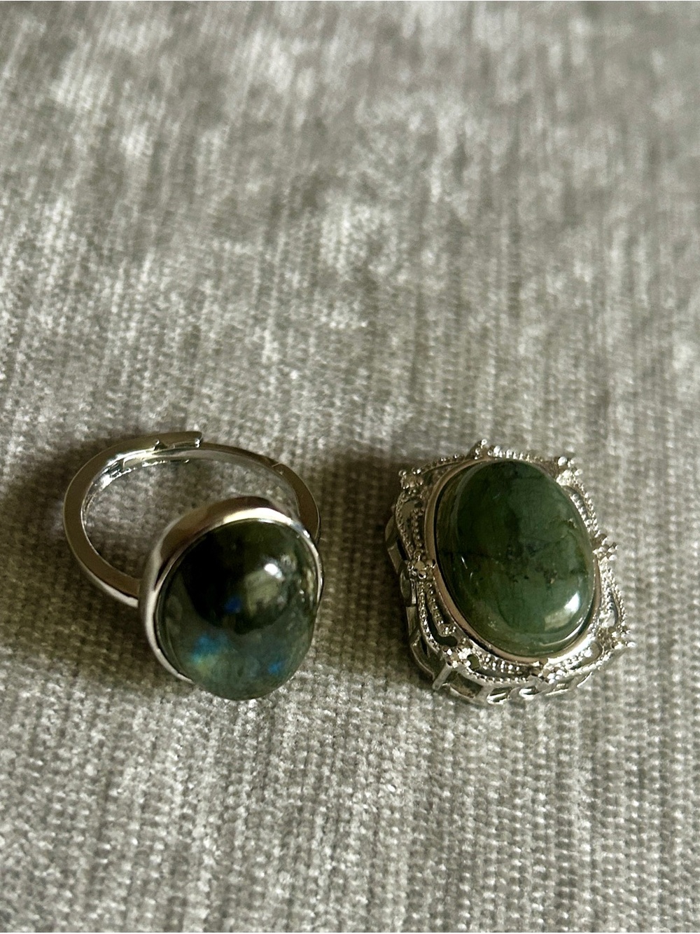 Natural Labradorite Ring and Pendant Set